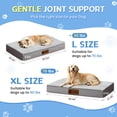 thumbnail image 2 of JONPONY 41 Inch Orthopedic Dog Bed for Large Jumbo Dogs, Waterproof & Washable Cover, 25D Egg Crate Foam, Non Slip Crate Pet Bed Mat, Gray, 2 of 10