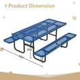 thumbnail image 4 of 72" Rectangular Metal Picnic Table Set with Umbrella Hole, Heavy Duty Outdoor Table with 2 Built-in Benches, Weather-Resistant & Durable for Patio, Backyard & Garden (Black), 4 of 8
