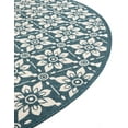 thumbnail image 3 of Unique Loom Outdoor Trellis Collection Area Rug - Tiles (4' 1" Round Navy Blue/Ivory), 3 of 9