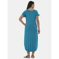 thumbnail image 3 of Time and Tru Women's Knit Maxi Dress with Short Sleeves, Sizes XS-XXXL, 3 of 4