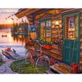 thumbnail image 1 of Paisaje junto al lago 5D DIY Kits de pintura de diamantes Resina redonda Hugtrwg Para estrenar, 1 of 9