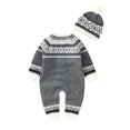 thumbnail image 2 of Baby Rompers Long Sleeve Newborn Boys Girls Christmas Knitting Jumpsuits Hats Outfits Sets 0-18m Winter Infant Children Overalls, 2 of 8