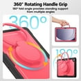 thumbnail image 5 of for Samsung Galaxy Tab A9+ 11.0" 2023 SM-X210/SM-X215/SM-X216B Case, Shockproof Rugged Protective Case with 360°/180° Rotating Handle Grip Stand & Adjustable Shoulder Strap & Pencil Holder - Rose, 5 of 9