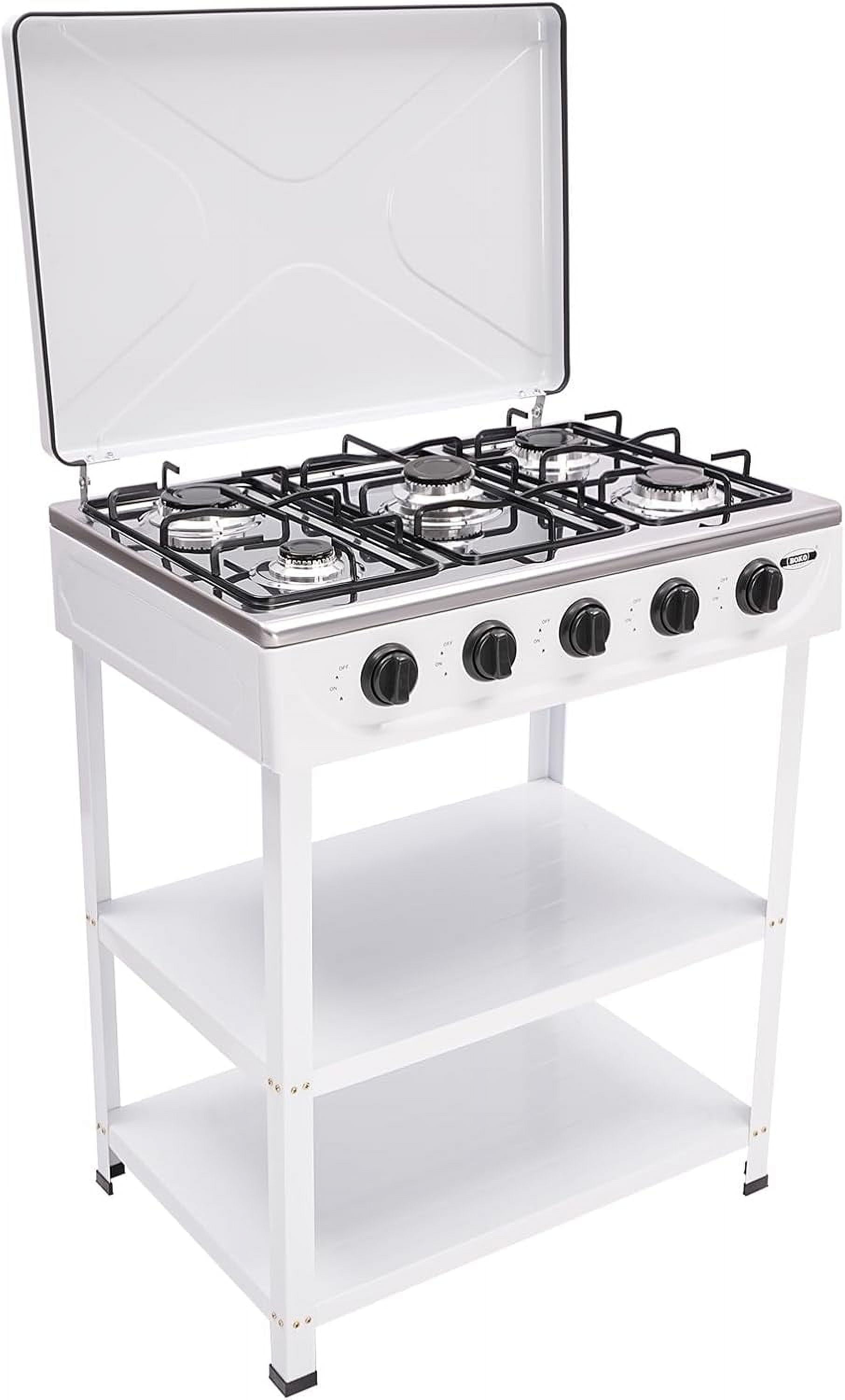 5-Burner Freestanding Natural Gas Stove, Rectangular Portable Gas Cooker, for Kitchen Camping RV