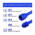thumbnail image 4 of 12 Inch (30 Cm) Spray Extension Rod+517 Nozzle+Nozzle Tip Protective Cover Replacement G7/8-14 for Airless SprayGun A, 4 of 5