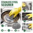 thumbnail image 3 of 20 Pack Steel Wool Scrubber for Kitchen Cleaning, 2.6 Inch Stainless Steel Scrubber Pads, Metal Scrubber for Dishes, Pots, Pans, Ovens, Grills & Sinks, 3 of 7