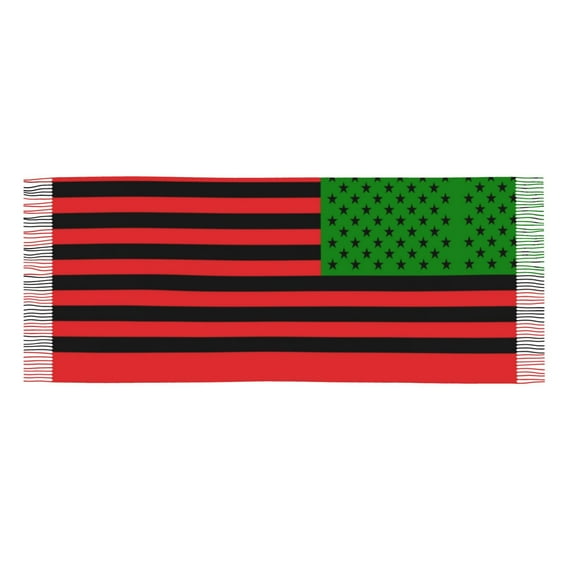 Women America Flag - Red Black And Green Scarf Large Shawls For Travel Office
