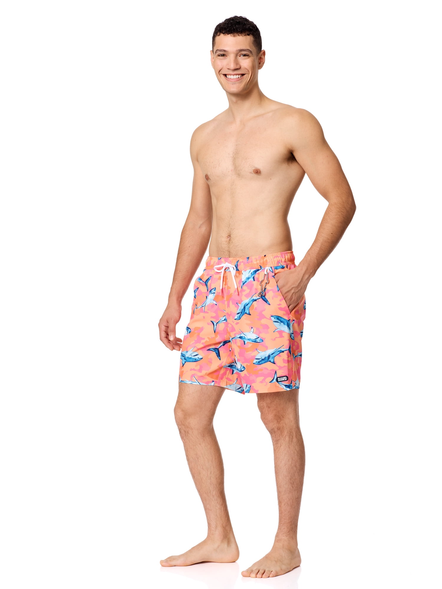 Rugged Shark Mens & Big Mens Swim Trunks, 7" Inseam, Sizes S-3XL
