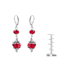 thumbnail image 5 of Besheek Silvertone Stainless Steel Red Crystal Leverback Dangle Earrings, 5 of 7