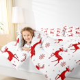 thumbnail image 4 of jejeloiu Wild Deer Bedding Comforter Set,Jungle Animal Twin Comforter Sets,Merry Christmas Snowflake Bedding Set For Girl,Red White Home Decor Reversible,2pcs, 4 of 8