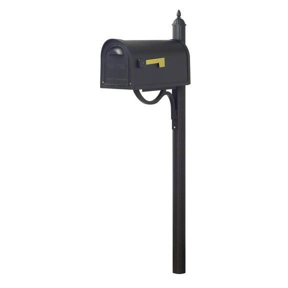 Outdoor Letter Holder Classic Curbside Mailbox with Locking Insert and Richland Mailbox Post