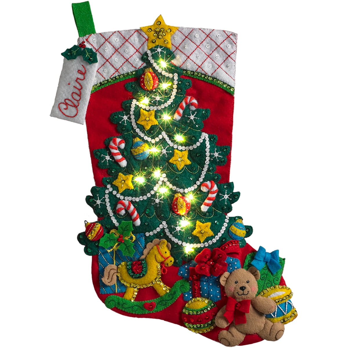 Bucilla Llama Christmas Stocking - Felt Applique Kit 89230E