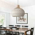 thumbnail image 3 of Arturesthome Elegant White Rattan Kitchen Island Pendant Light Shade, 3 of 12