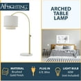 thumbnail image 4 of AF Lighting Arched Table Lamp in Brushed Gold with Fabric Shade, 4 of 5