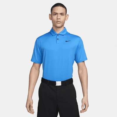 Nike Dri-FIT Tour Men's Solid Golf Polo Color: Light Photo Blue/Black Size: 3XL