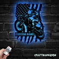 thumbnail image 5 of Craftnamesign Custom US Flag Motocross Metal Wall Art LED Light, Custom Motorcycle Biker Name Sign, 5 of 5