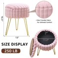 thumbnail image 2 of Taburete Storage Ottoman Wimarsbon, redondo y moderno, color rosa, 2 of 7