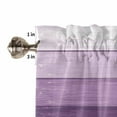 thumbnail image 5 of Purple Ombre Kitchen Curtain Set, Farmhouse Vintage Wooden Striped Window Valance and Tiers 24" Length, Light Filtering Short Curtains Valance for Cafe Bathroom Bedroom 54"x18", 5 of 7