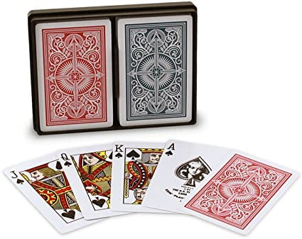 Set of KEM Arrow Black/Gold Bridge Size Regular Index Plastic Playing Cards 