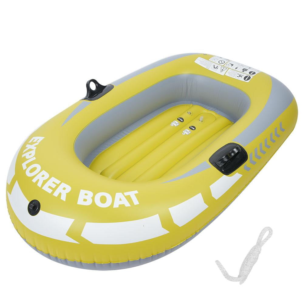 One Person Single Man Air Inflatable Boat Ejoyous Inflatable Rowing Air Boat Inflatable Marine Boat Durable PVC Material Drifting Fishing Air Boat with Rope Heavy Duty 180kg Capacity 