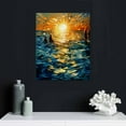 thumbnail image 4 of COMIO Framed Boho Canvas Wall Art Sun Sunrise Yellow Line Pictures Prints Wall Decor Modern Mid Century Rainbow Posters Nature for Living Room Bedroom Bathroom Office Home Decoration, 4 of 4