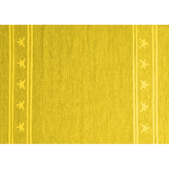 Ahgly Company Indoor Rectangle Abstract Yellow Contemporary Area Rugs, 2' x 4'
