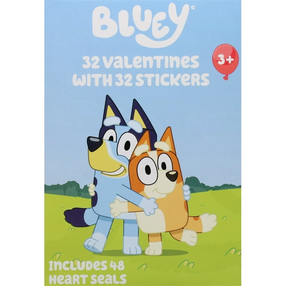 Bluey Valentines with Stickers 1 ea