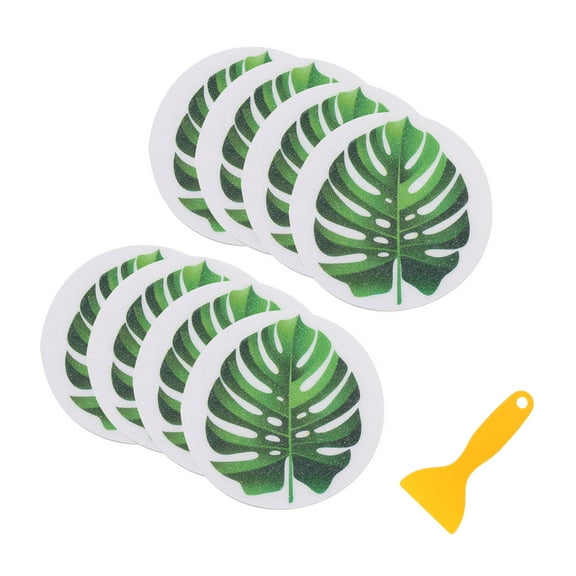 Non- Leaf Shower Stickers Adhesive for Bathtub and Bath Tub with Scraper Anti-Skid Decal Appliques