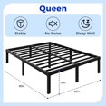 thumbnail image 2 of vfytbgnhj Queen Bed Frame 3600lbs Heavy Duty Metal Platform No Box Spring Needed with Steel Slat Support  Easy Assembly Noise-Free 16 Inch Queen, 2 of 6