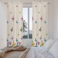 thumbnail image 3 of Vintage Colorful Butterfly Kitchen Curtain for Berdoom Living Room Cafe 72 Inch Length, Watercolor Butterflies Rustic Tiers Curtains Light Filtering Drapes Window Treatment 2 Panels 52"Wx72"L, 3 of 8