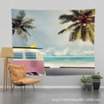 thumbnail image 1 of Tapiz de pared estilo nórdico para fotos, papel pintado para dormitorio, autobús de playa, tela de terciopelo grueso, 150x130cm, con lámpara starlight de 6m., 1 of 3