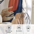 thumbnail image 6 of Boho Semi Sheer Curtains Drapes for Living Room,Bedroom,French Doors Window 45 Inches Long,Middle Century Leaves Minimalist Abstract Bohemia Rod Pocket Chiffon Curtain Drapery Voile Draperies Panel, 6 of 8
