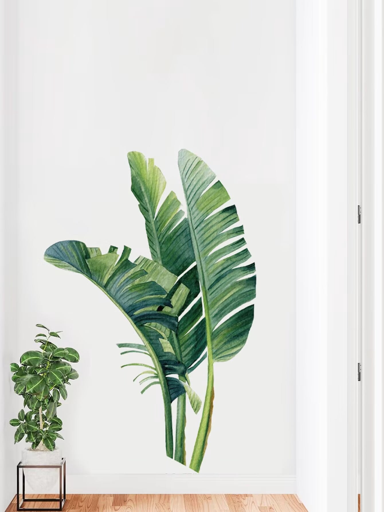 Leaf plants Wall Decals, Tree Wall Stickers Large Tree Wall Decals Peel and Stick Green Trees Wall Decals Christmas Tree Wall Stickers Forest Tree Wall Stickers for Nursery Bedroom Kids Room Decor