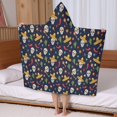 thumbnail image 5 of Navy Mexican Skull Pattern Hooded Bath Towel，50"x30" for Ages 3 To 12 Kids, Quick Dry Lightweight Soft Microfiber Hood Beach Towel Cover Up for Kids, 5 of 7