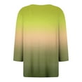 thumbnail image 5 of felwors 3/4 Length Sleeve Womens Tops Henley V Neck Summer Shirts Casual Elbow Length Button Down Shirt Floral Print Blouses (Light Green, XL), 5 of 5