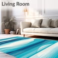 thumbnail image 2 of ODIKA 6' x 9' Machine Washable Non-Slip Area Rug, Contemporary Waves High Traffic Rug, Blue, 68082, 2 of 7