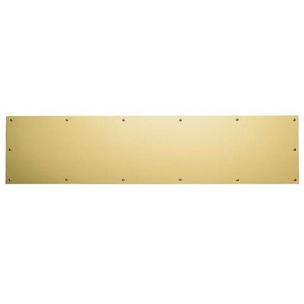 Baldwin 20000600834 Kick Plate 8 x 34 in. Satin Brass with Brown