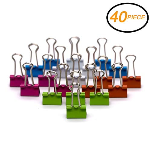 Emraw Small Versatile Binder Clip Assorted Color 3 4 19mm A A A œ For Home Office School 40 Pack Walmart Com Walmart Com
