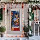 thumbnail image 3 of Cortina festiva para la puerta de entrada de la casa con motivos de copos de nieve y renos, 3 of 6