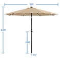 thumbnail image 5 of Yaheetech 10FT Patio Umbrella with 32 Solar LED Lights Tilt and Crank for Outdoor, Tan, 5 of 9