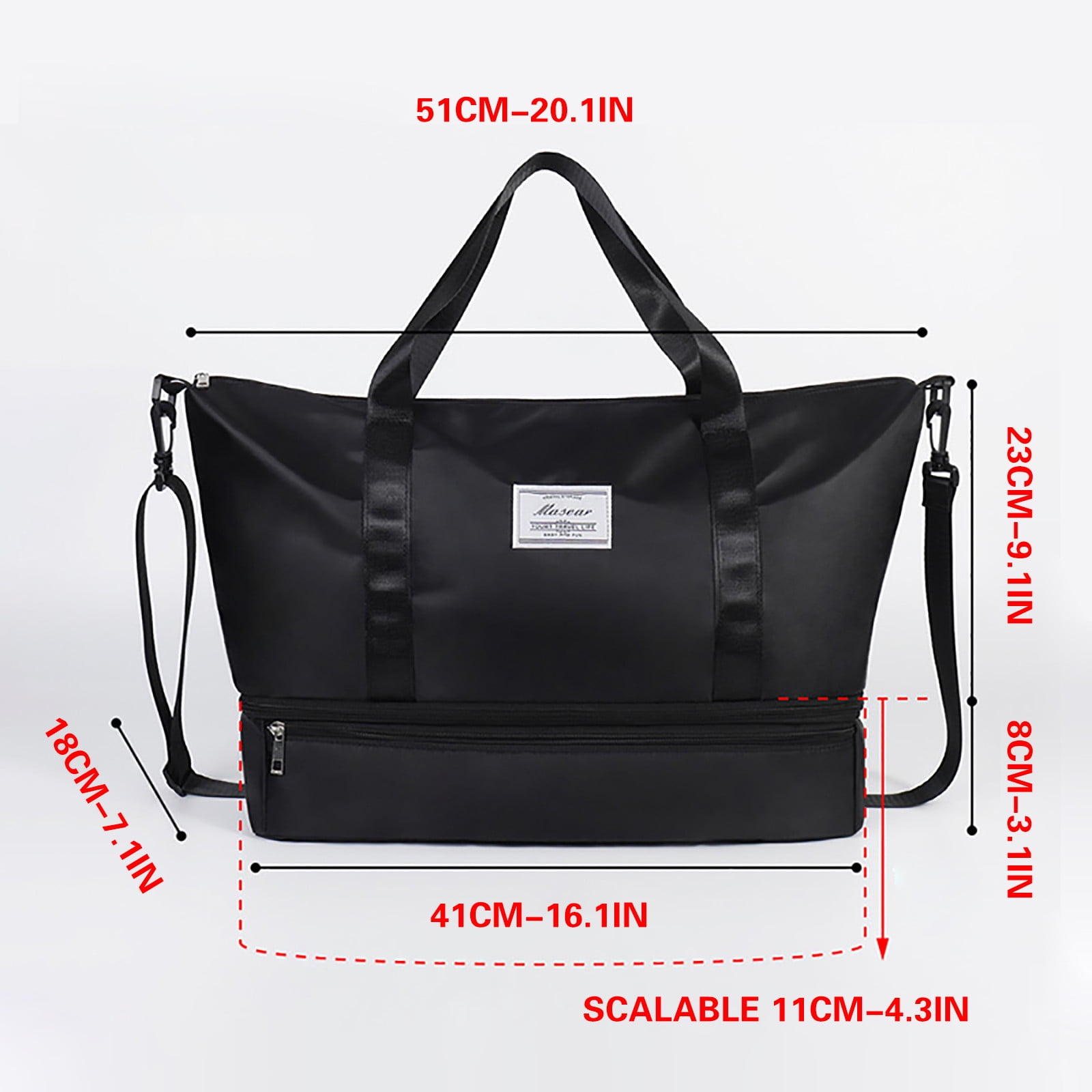 CasaChic Foldable Shoe Compartment Travel Bag, Tear-Resistant Cloth Storage Bag - Hangable Luggage for Short Distance, Business Travel & Gym