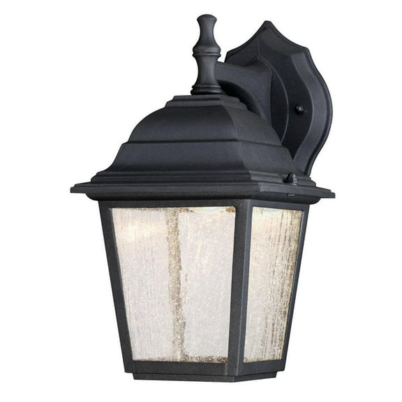 Westinghouse 1-Light Dimmable LED Outdoor Wall Fixture, Black Finish with Clear Seeded Glass