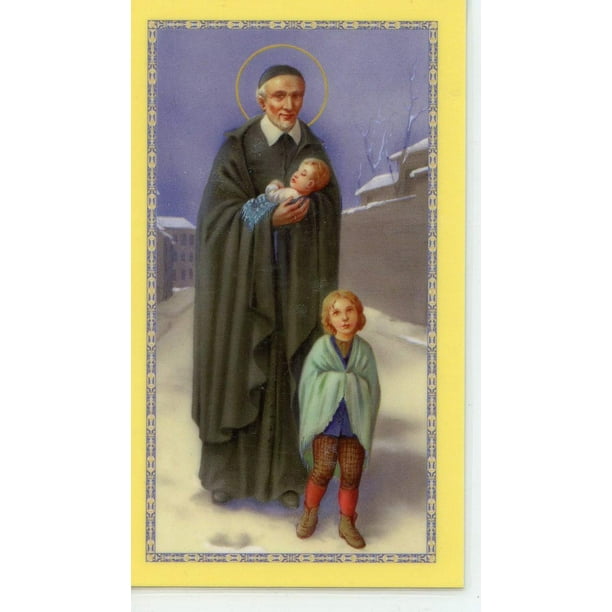 Prayer to St. Vincent de Paul holy card laminated Pack of 25