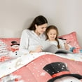 thumbnail image 2 of Homewish Winter Cute Snowman Bedding Comforter Set, Orange Cartoon Christmas Twin Comforter Sets, Teens Kids Girls Boys Reversible Bedding Set, Breathable Home Decor, 2pcs, 2 of 8