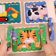 thumbnail image 1 of Rompecabezas de animales de madera 3D rompecabezas de doble cara para niños rompecabezas Montessori juguetes educativos para niños de 2 3 4 y 5 años, 1 of 5