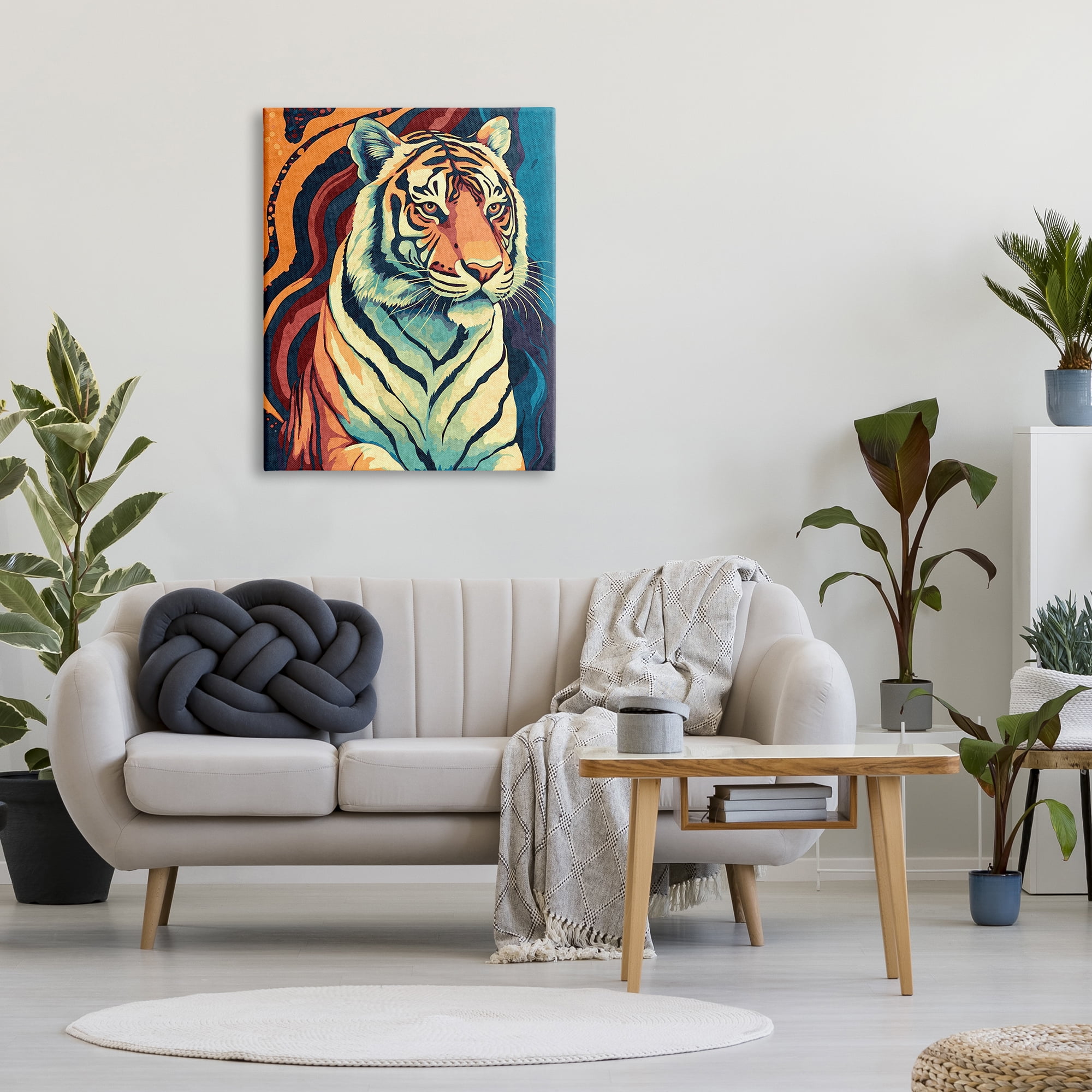 Stupell Industries Wild Tiger Painting Animals & Insects Painting Gallery Wrapped Canvas Art Print Wall Art, 30 x 40