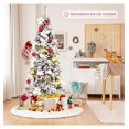 6FT Artificial Christmas Tree Snow Flocked, New PVC & PE Pencil Tree w