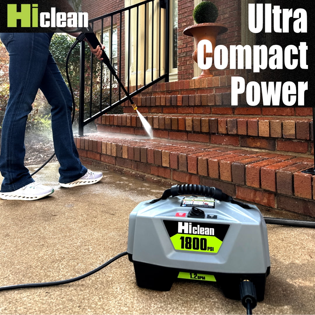 Hiclean 1800 PSI Electric Pressure Washer, Small, Powerful, ETL Safety Certified