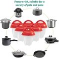 thumbnail image 5 of Yjmei - Cocedor de huevos de silicona, 6 piezas de escalfador de huevos duros de silicona, cocedor de huevos fácil de cocinar, huevera de grado alimenticio, gel de sílice sin BPA, hervir huevos sin, 5 of 5