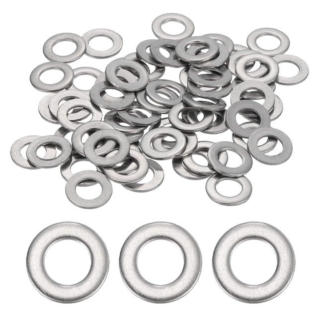 80 Pcs M6.4 304 Acier Inoxydable Rondelles Plates 6.4mm ID 12mm OD 1mm Épais, Argent